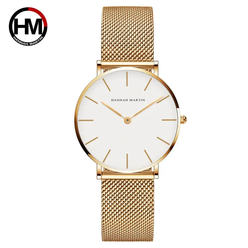 Reloj Hannah Martin Elite – Oro Rosa 36mm – Elegancia Minimalista y Diseño Premium