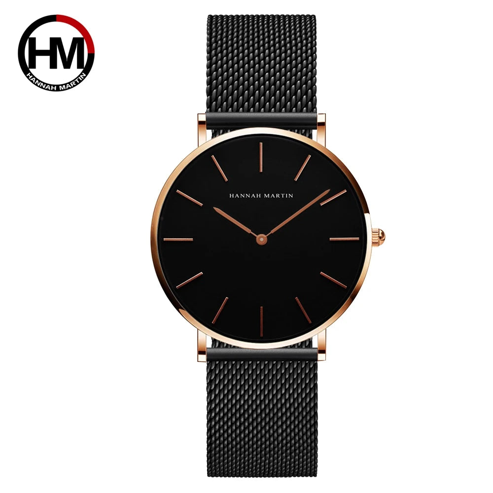 Reloj Hannah Martin Elite – Oro Rosa 36mm – Elegancia Minimalista y Diseño Premium