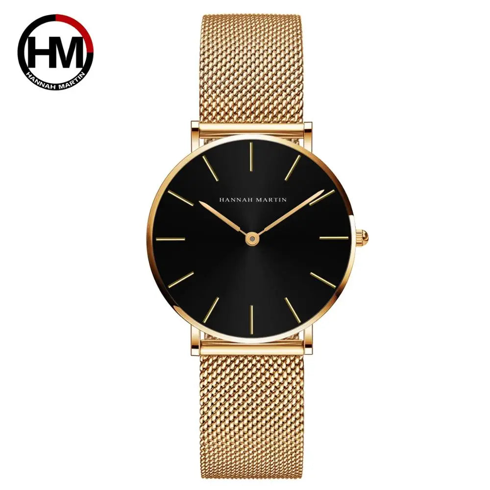 Reloj Hannah Martin Elite – Oro Rosa 36mm – Elegancia Minimalista y Diseño Premium