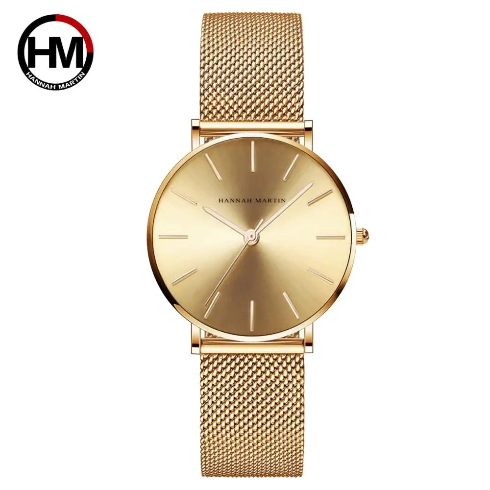 Reloj Hannah Martin Elite – Oro Rosa 36mm – Elegancia Minimalista y Diseño Premium