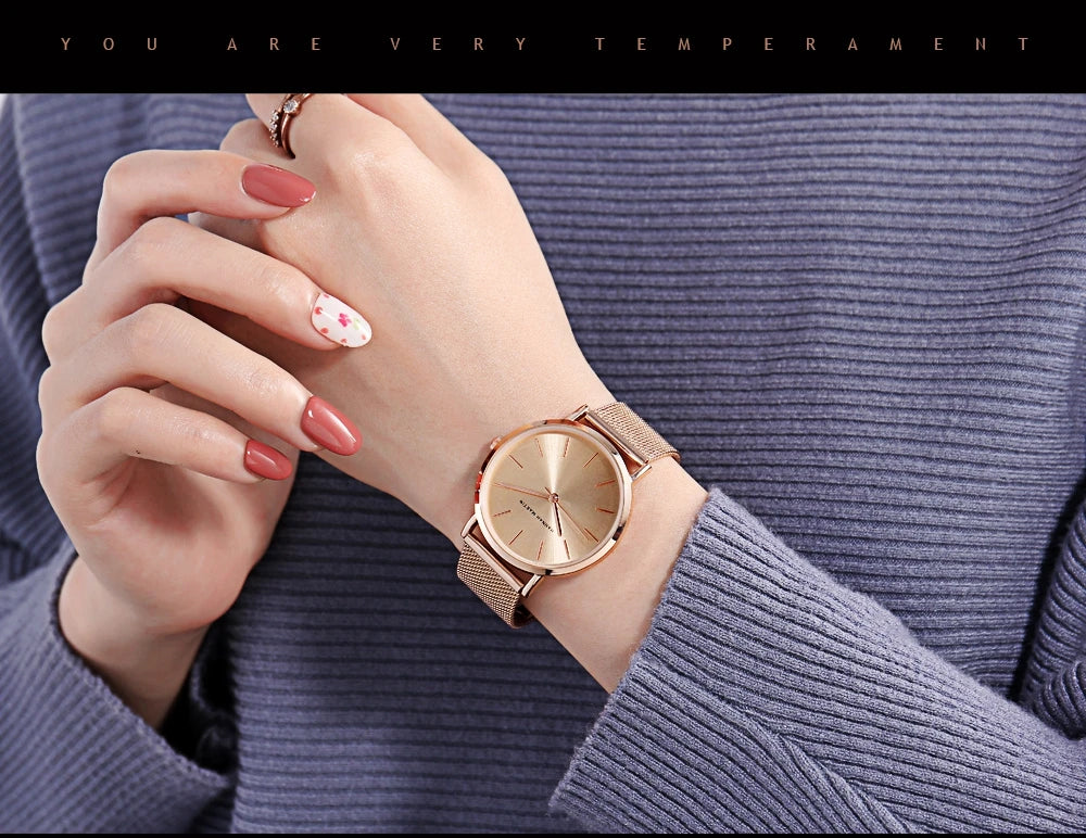 Reloj Hannah Martin Elite – Oro Rosa 36mm – Elegancia Minimalista y Diseño Premium